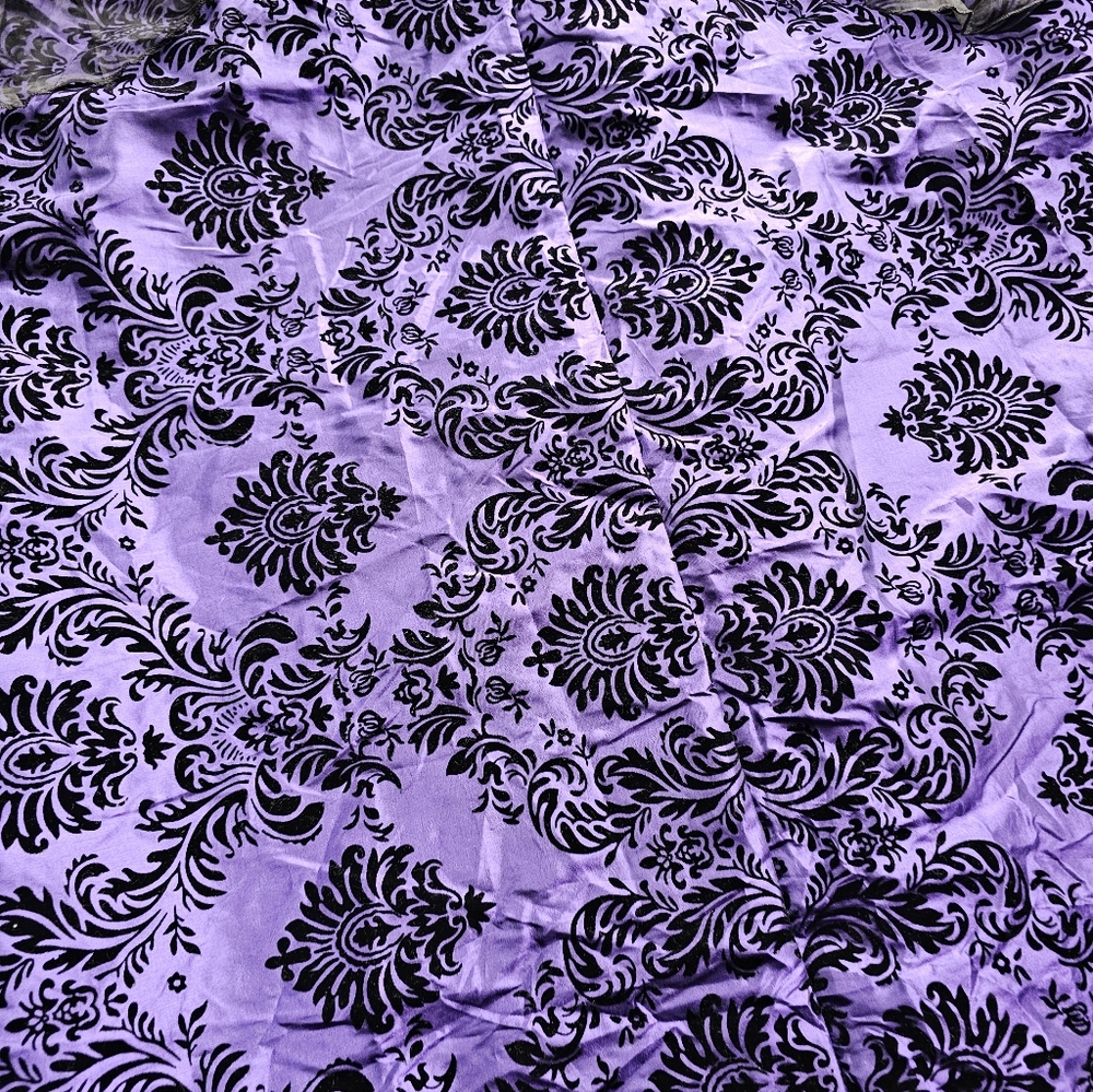 Pyramid Collection Gothic Purple Black Damask‎ Dress Steam Punk Sz L Corset Lace - Picture 11 of 16